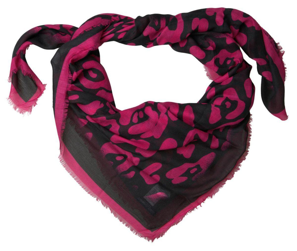 Dolce & Gabbana Pink Logo Print Shawl Modal Neck Wrap Scarf - Ellie Belle