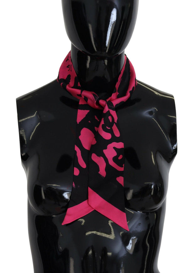 Dolce & Gabbana Pink Logo Print Silk Necktie Shawl Scarf - Ellie Belle