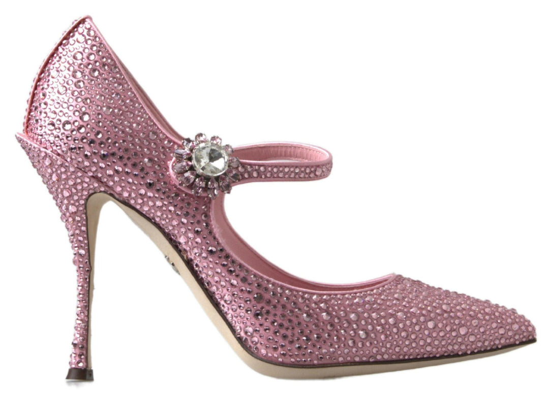 Dolce & Gabbana Pink Mary Jane Crystal Pumps High Heels Shoes - Ellie Belle