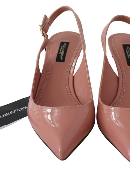 Dolce & Gabbana Pink Patent Leather Slingback Pumps Shoes - Ellie Belle