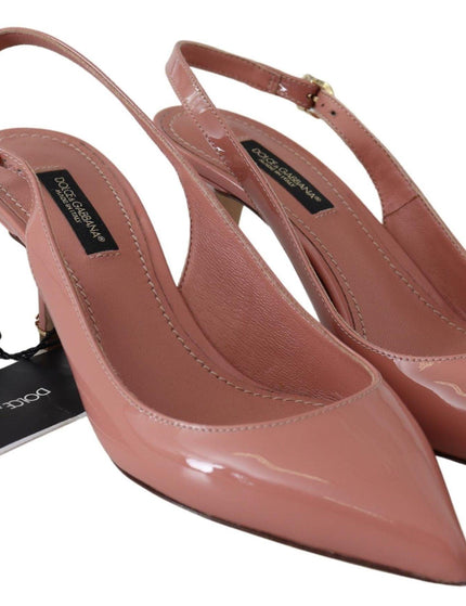 Dolce & Gabbana Pink Patent Leather Slingback Pumps Shoes - Ellie Belle