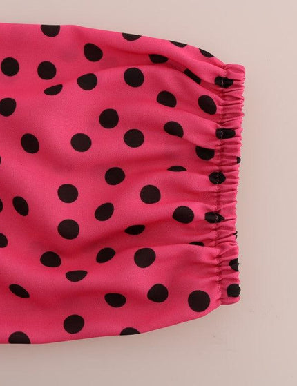 Dolce & Gabbana Pink Polka Dotted Silk Blouse - Ellie Belle