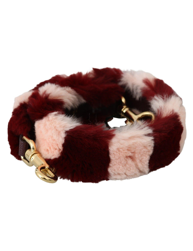 Dolce & Gabbana Pink Red Lapin Fur Accessory Shoulder Strap - Ellie Belle