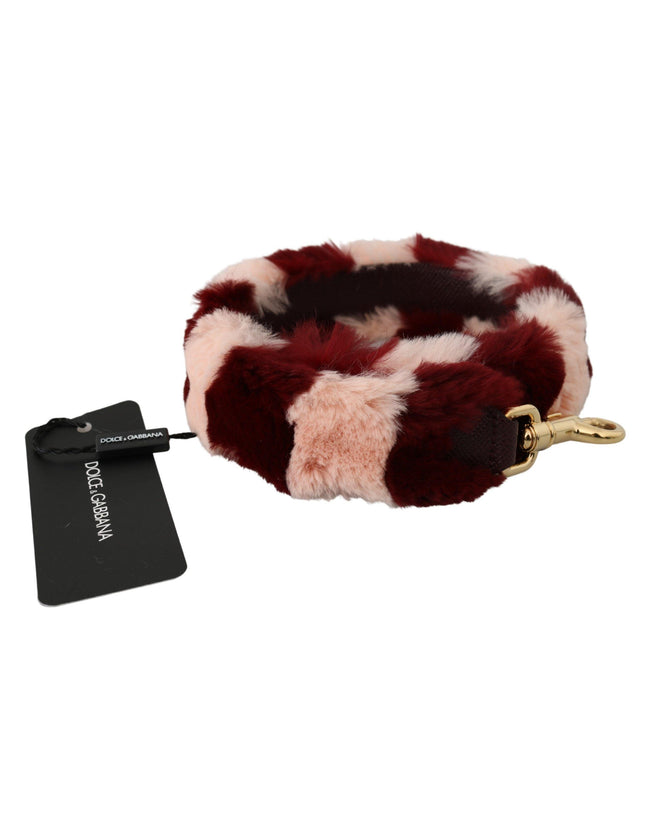 Dolce & Gabbana Pink Red Lapin Fur Accessory Shoulder Strap - Ellie Belle