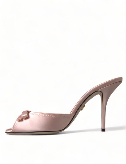 Dolce & Gabbana Pink Satin Slip On Heels Sandals Shoes - Ellie Belle