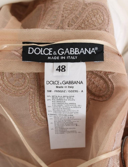 Dolce & Gabbana Pink Silk Lace Ricamo Shift Gown Dress - Ellie Belle