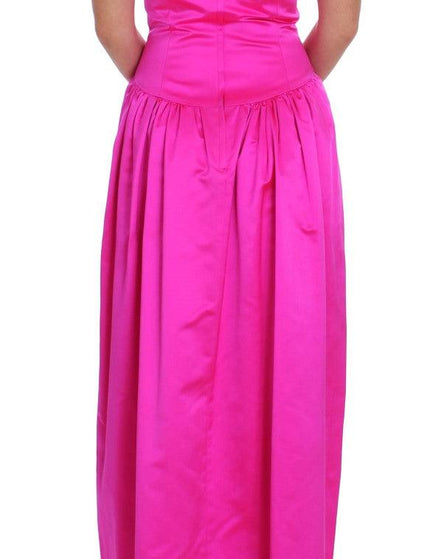 Dolce & Gabbana Pink Silk Long Sheath Ball Gown Dress - Ellie Belle
