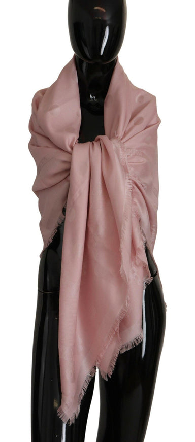 Dolce & Gabbana Pink Silk Neck Wrap Shawl Logo Scarf - Ellie Belle