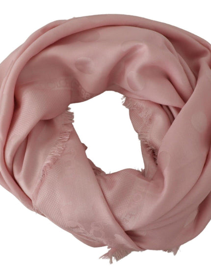 Dolce & Gabbana Pink Silk Neck Wrap Shawl Logo Scarf - Ellie Belle