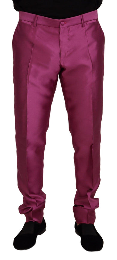 Dolce & Gabbana Pink Silk Slim Trousers Dress Formal Pants - Ellie Belle