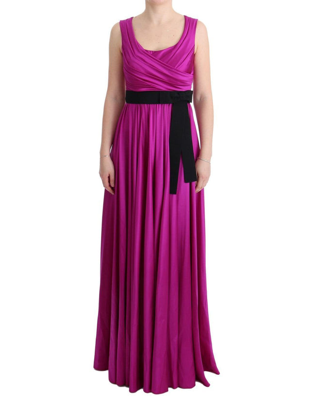 Dolce & Gabbana Pink Silk Stretch Shift Long Dress - Ellie Belle