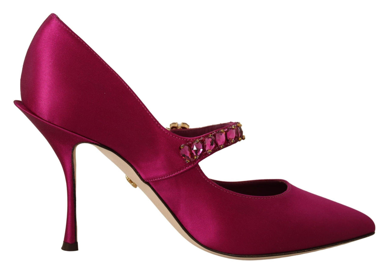 Dolce & Gabbana Pink Stiletto Crystal Mary Jane Pump Shoes - Ellie Belle