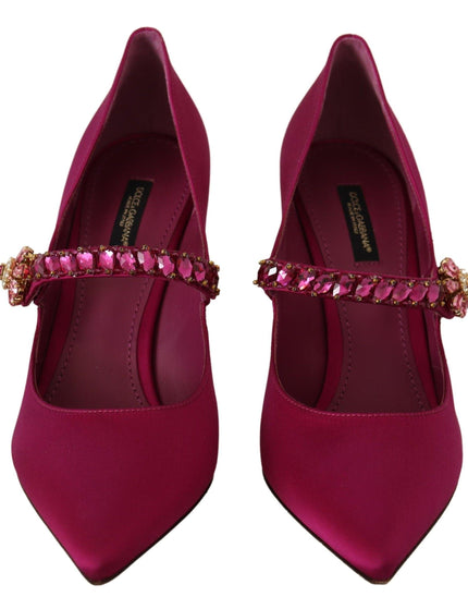 Dolce & Gabbana Pink Stiletto Crystal Mary Jane Pump Shoes - Ellie Belle