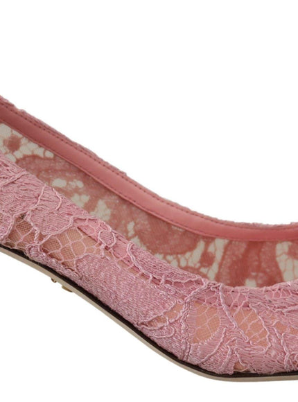 Dolce & Gabbana Pink Taormina Lace Crystal Pumps Pastel Shoes
