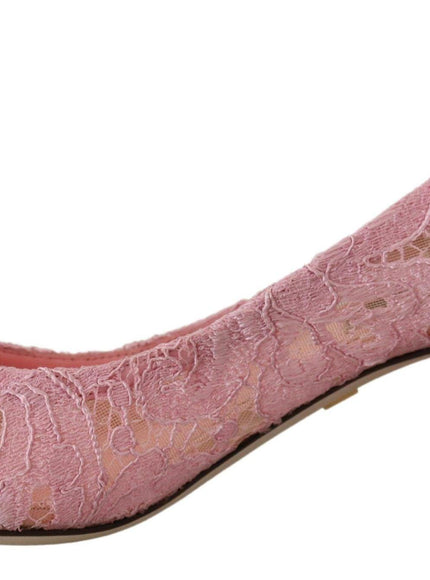 Dolce & Gabbana Pink Taormina Lace Crystal Pumps Pastel Shoes
