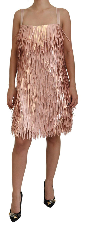 Dolce & Gabbana Pink Tinsel Sleeveless Shift A-line Dress - Ellie Belle