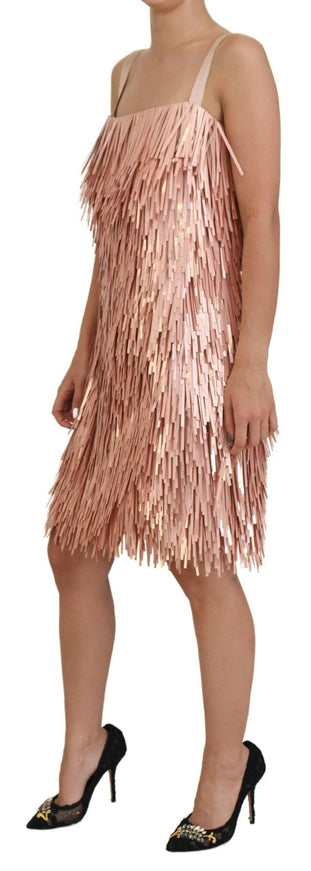 Dolce & Gabbana Pink Tinsel Sleeveless Shift A-line Dress - Ellie Belle