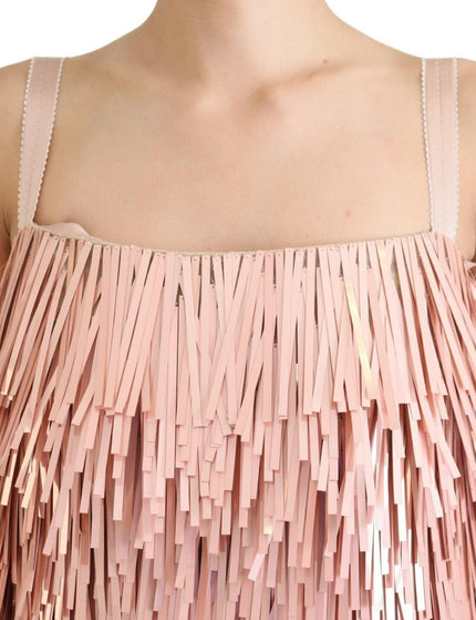 Dolce & Gabbana Pink Tinsel Sleeveless Shift A-line Dress - Ellie Belle