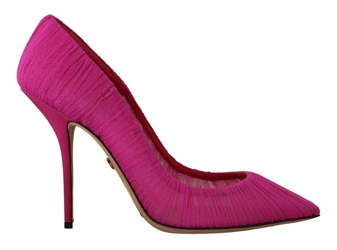 Dolce & Gabbana Pink Tulle Stiletto High Heels Pumps Shoes - Ellie Belle