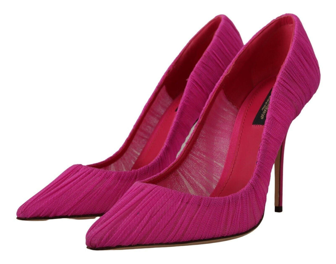 Dolce & Gabbana Pink Tulle Stiletto High Heels Pumps Shoes - Ellie Belle