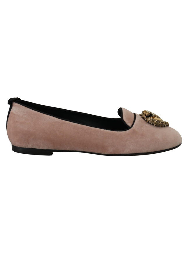 Dolce & Gabbana Pink Velvet Slip Ons Loafers Flats Shoes - Ellie Belle