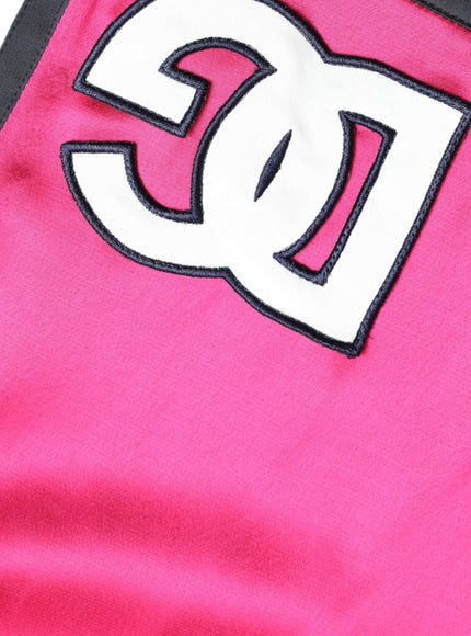Dolce & Gabbana Pink Viscose Jersey Logo High Waist Shorts - Ellie Belle