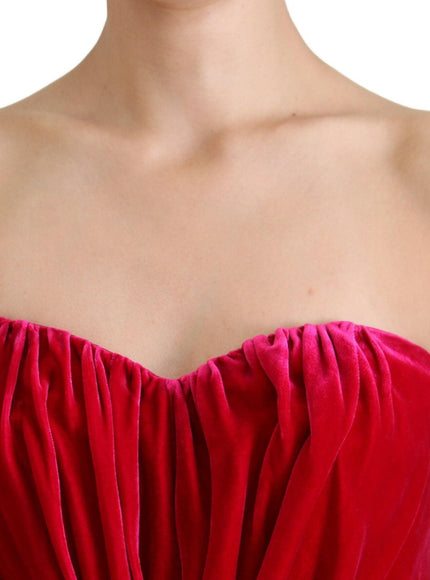 Dolce & Gabbana Pink Viscose Stretch Strapless A-line Dress - Ellie Belle