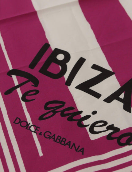 Dolce & Gabbana Pink White Cotton Stripe Square Wrap Scarf - Ellie Belle