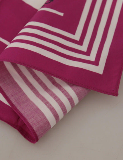 Dolce & Gabbana Pink White Cotton Stripe Square Wrap Scarf - Ellie Belle