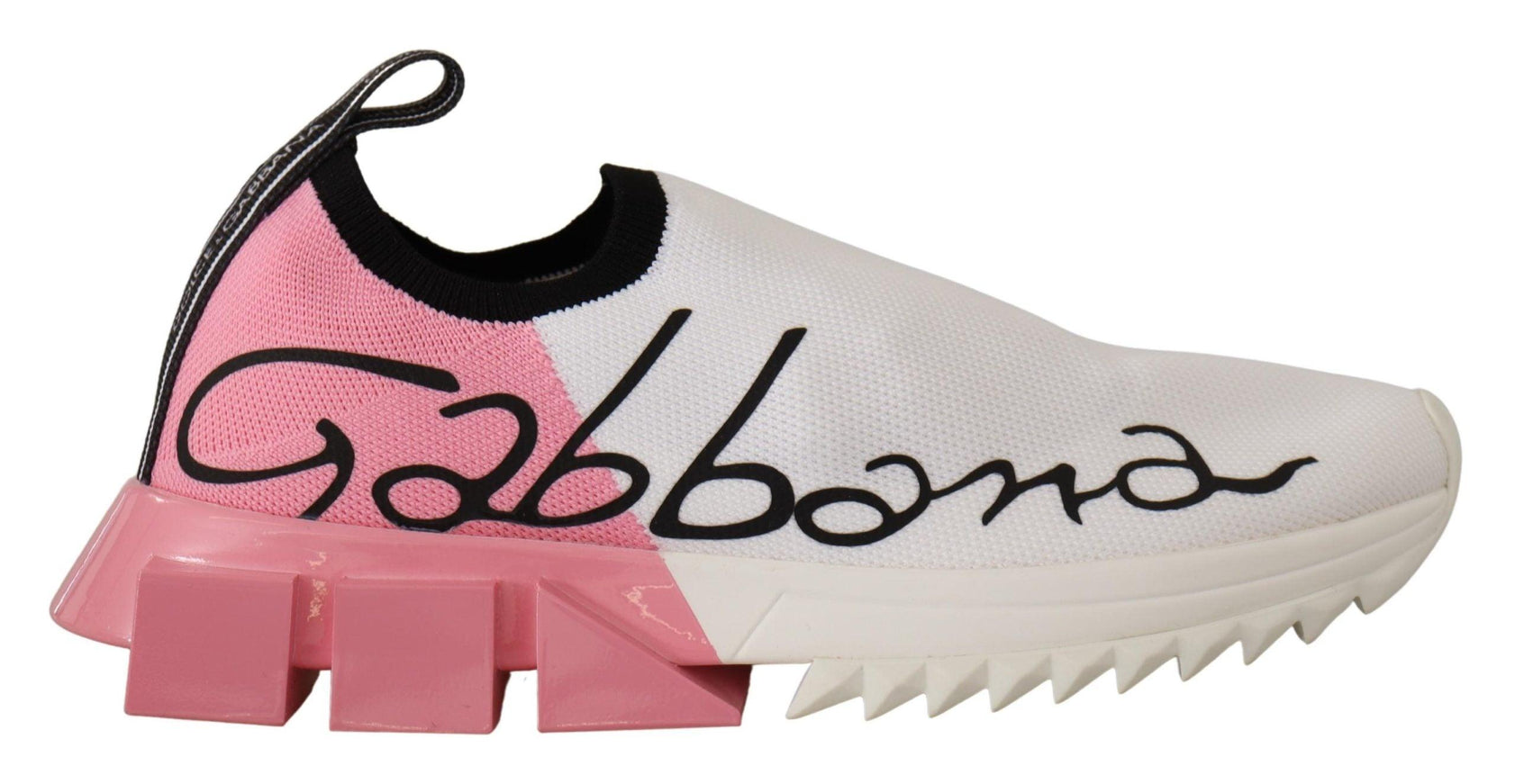 Dolce & Gabbana Pink White Logo Womens Sorrento Sneakers - Ellie Belle