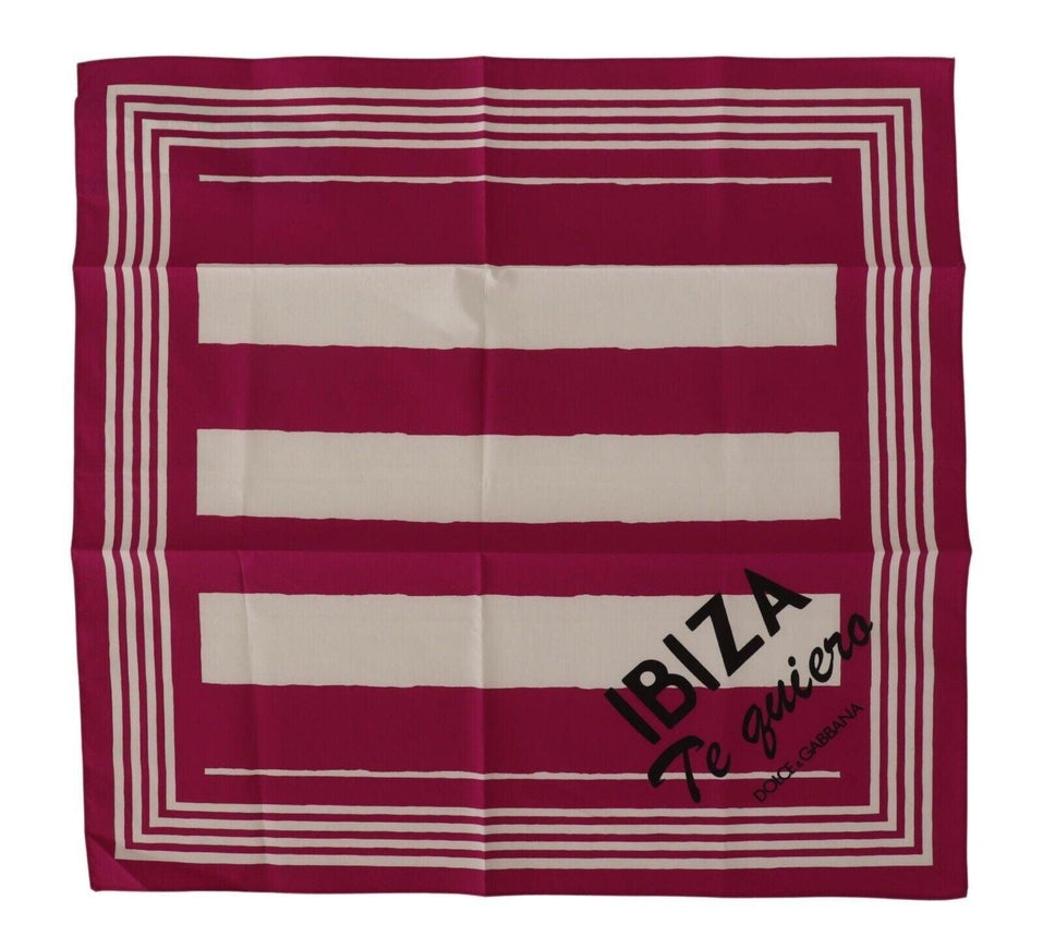 Dolce & Gabbana Pink White Striped Ibiza Handkerchief Scarf - Ellie Belle