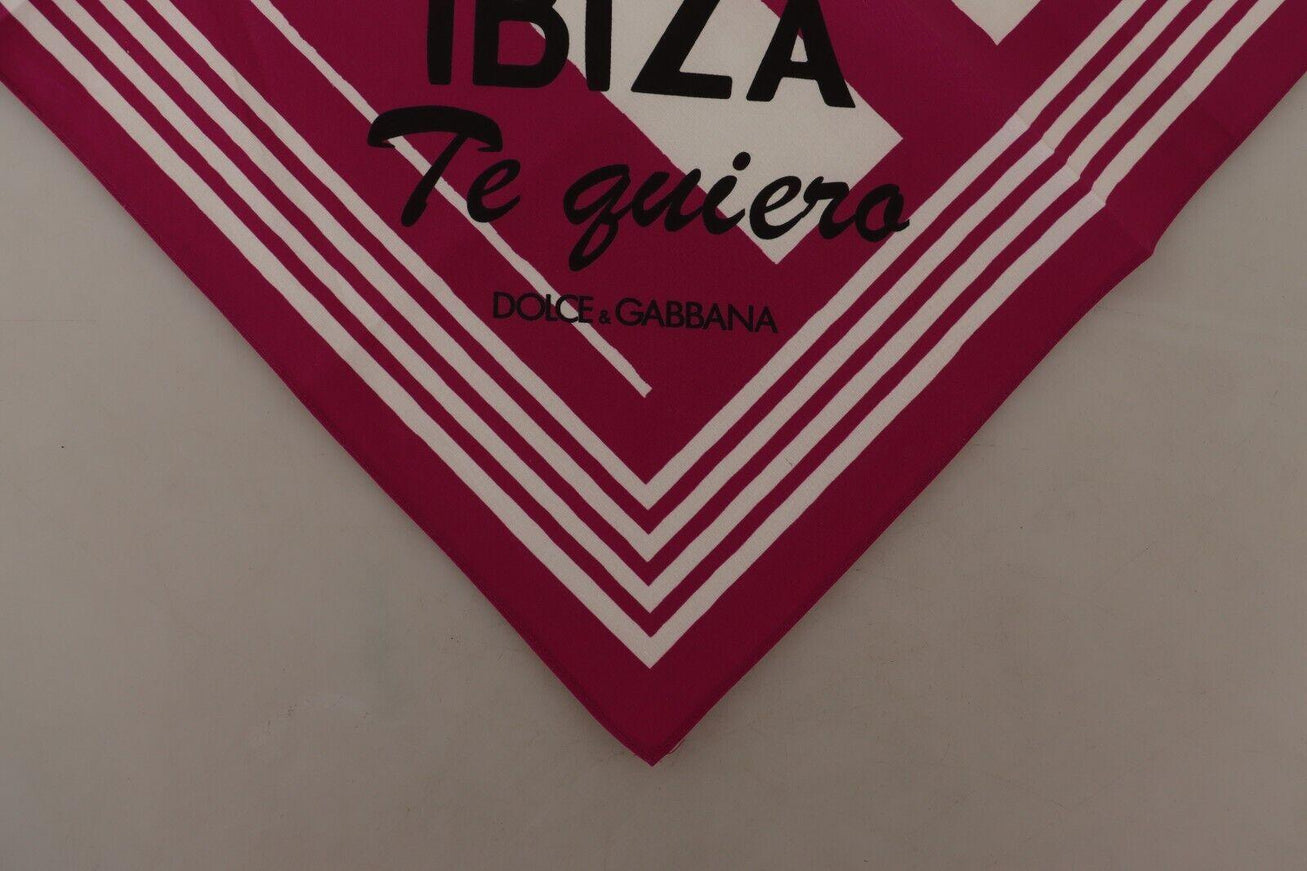 Dolce & Gabbana Pink White Striped Ibiza Handkerchief Scarf - Ellie Belle