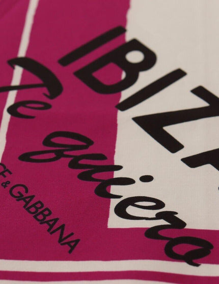Dolce & Gabbana Pink White Striped Ibiza Handkerchief Scarf - Ellie Belle