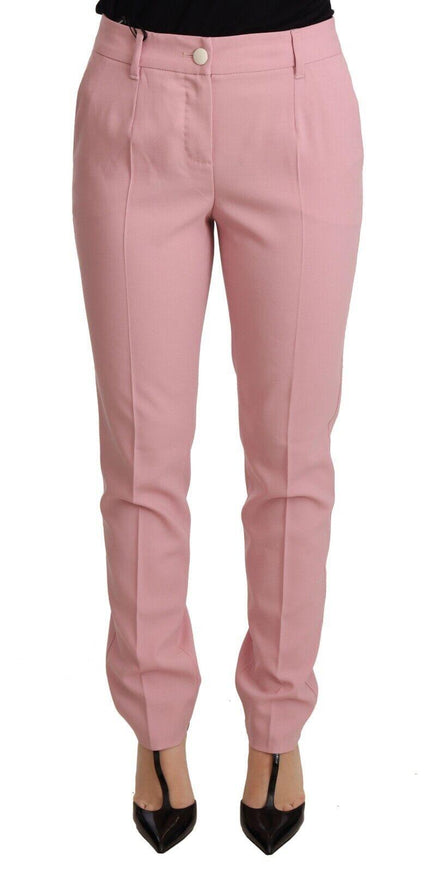 Dolce & Gabbana Pink Women Trouser Virgin Wool Stretch Pants - Ellie Belle