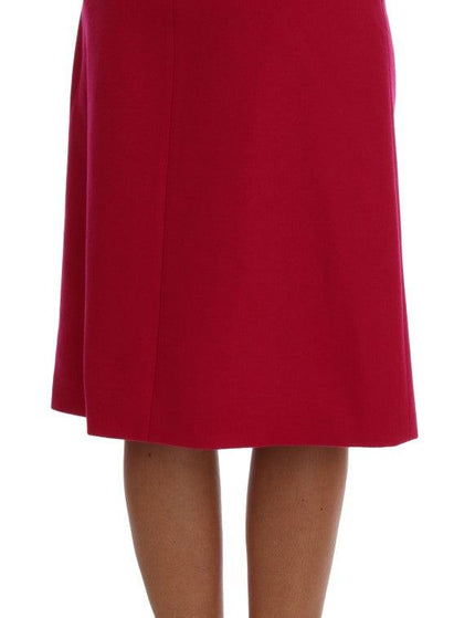 Dolce & Gabbana Pink Wool Knee Long A-Line Skirt - Ellie Belle