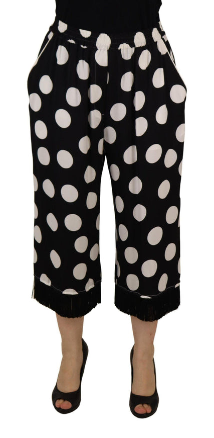 Dolce & Gabbana Polka Dot Mid Waist Cropped Trouser Pants - Ellie Belle