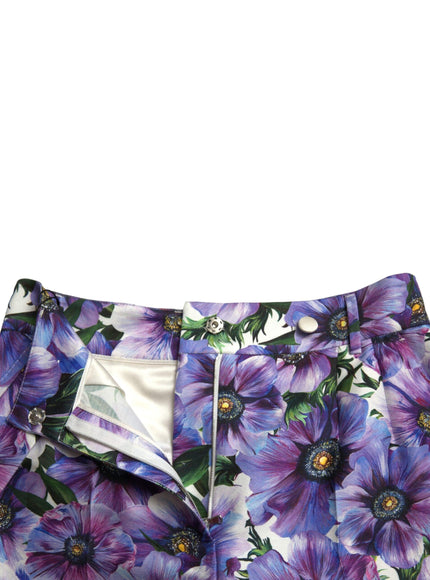 Dolce & Gabbana Purple Anemone High Waist Hot Pants Shorts - Ellie Belle