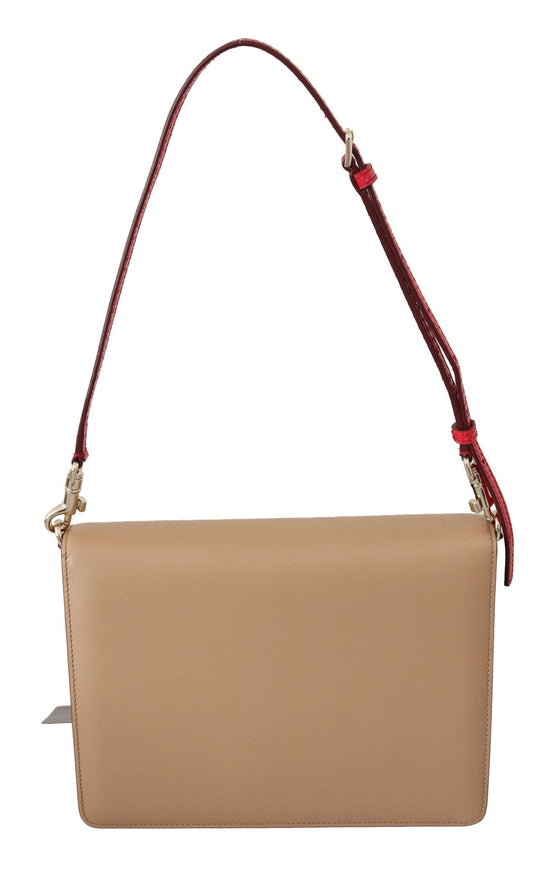 Dolce & Gabbana Purple Beige Red Leather Crossbody Purse Bag - Ellie Belle