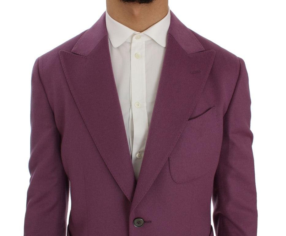 Dolce & Gabbana Purple Cashmere Slim Fit Blazer Jacket - Ellie Belle