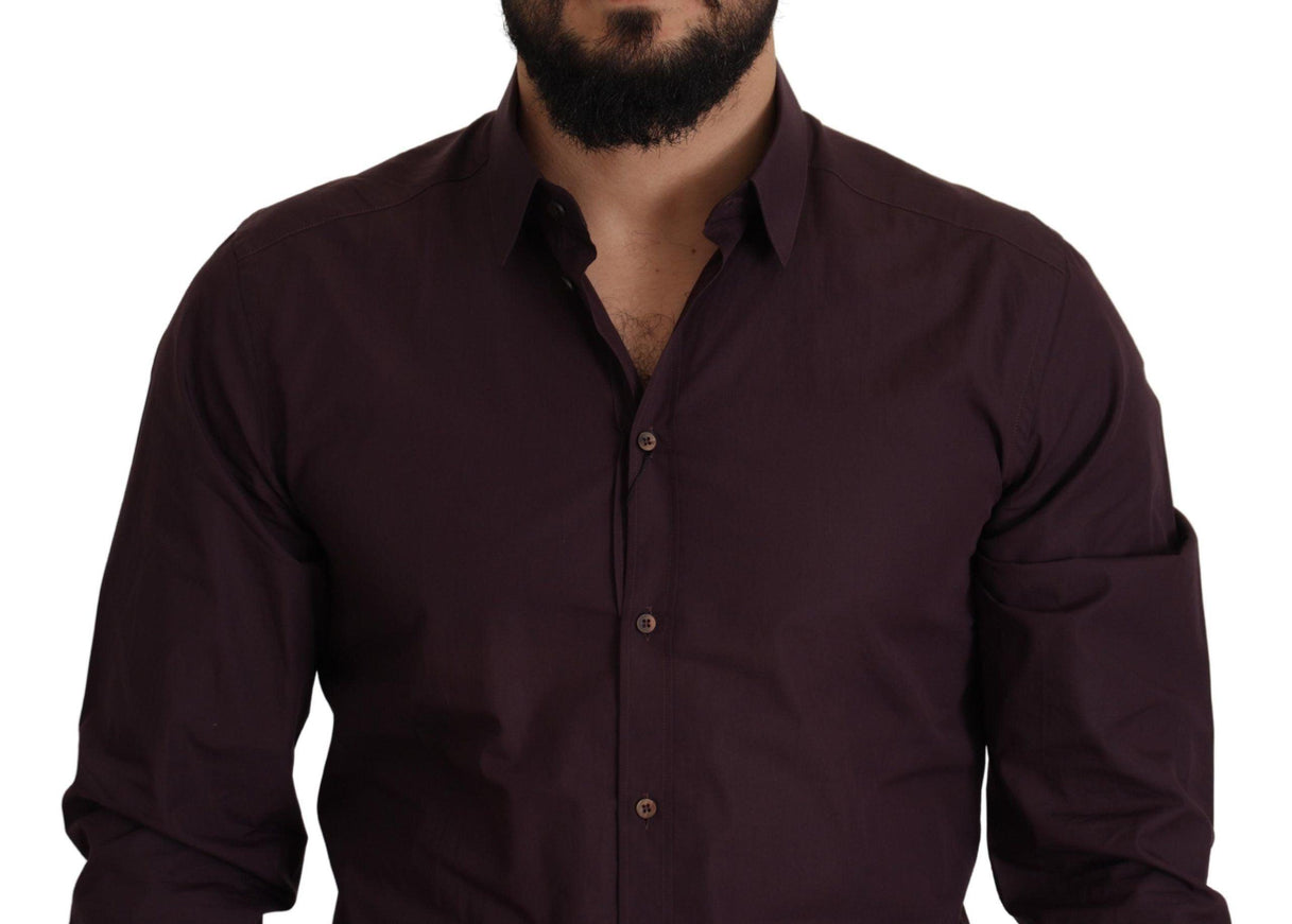 Dolce & Gabbana Purple Cotton GOLD Slim Fit Dress Shirt - Ellie Belle