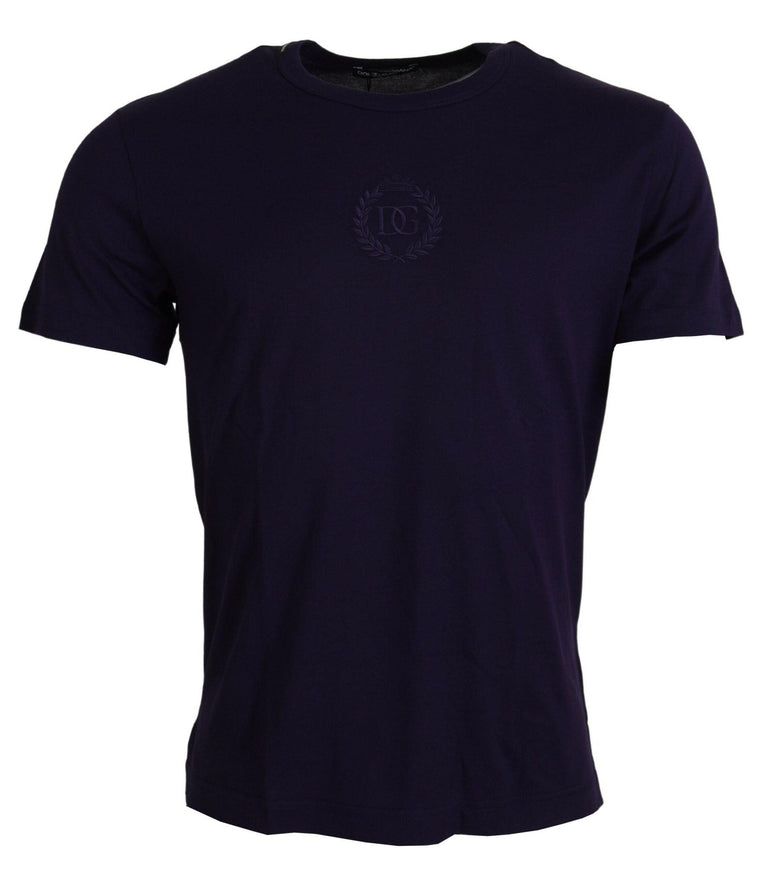 Dolce & Gabbana Purple Cotton Logo Short Sleeves T-shirt - Ellie Belle