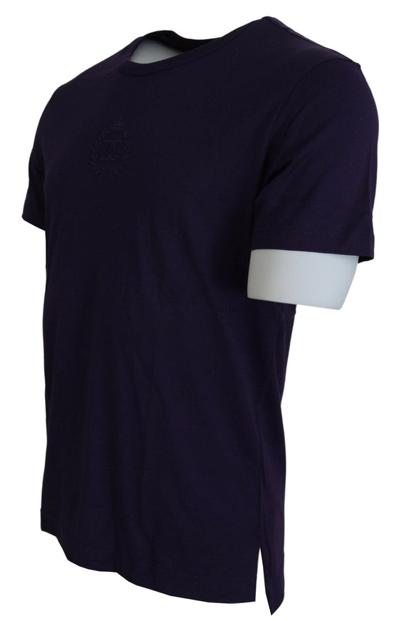 Dolce & Gabbana Purple Cotton Logo Short Sleeves T-shirt - Ellie Belle