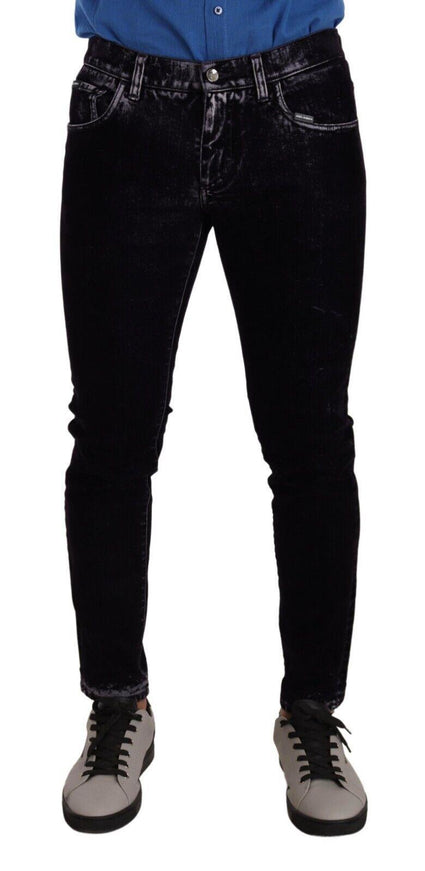 Dolce & Gabbana Purple Cotton Stretch Skinny Men Denim Jeans - Ellie Belle