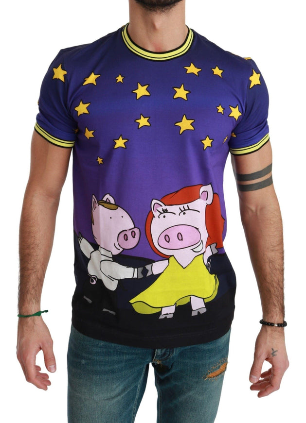 Dolce & Gabbana Purple Cotton Top 2019 Year of the Pig T-shirt - Ellie Belle