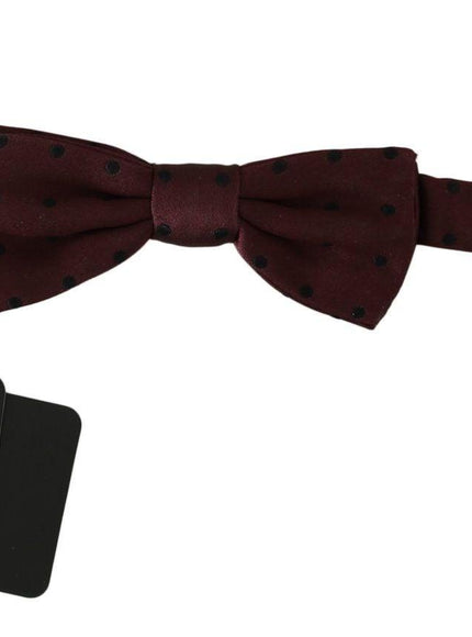Dolce & Gabbana Purple Dotted Silk Adjustable Neck Papillon Bow Tie