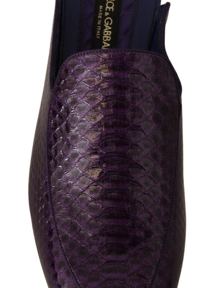 Dolce & Gabbana Purple Exotic Leather Flats Slides Shoes - Ellie Belle