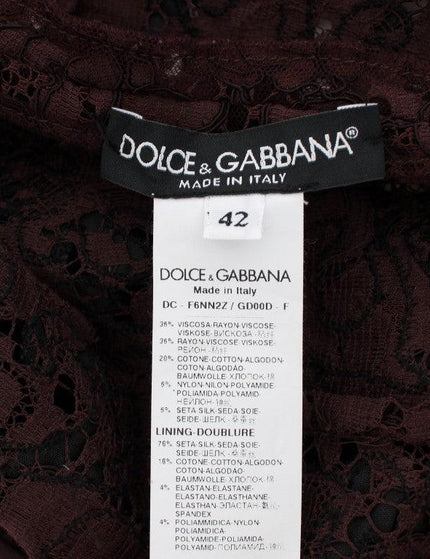 Dolce & Gabbana Purple Floral Lace Ricamo Maxi Dress - Ellie Belle