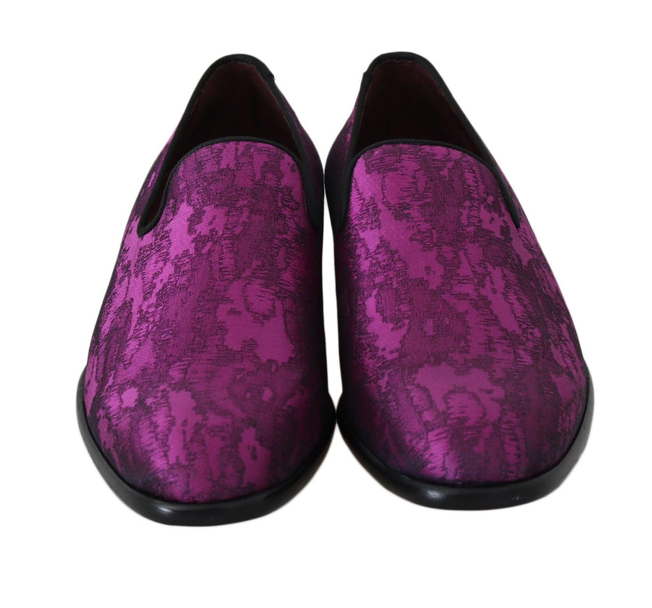 Dolce & Gabbana Purple Jacquard Loafers Dress Formal Shoes - Ellie Belle