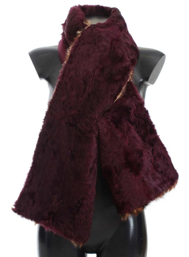 Dolce & Gabbana Purple Lamb Fur Leopard Print Scarf - Ellie Belle