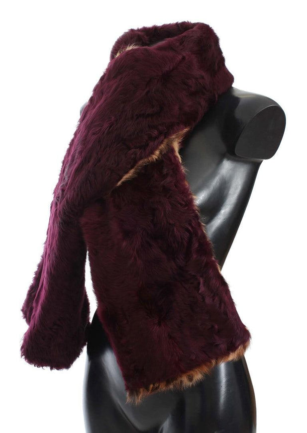 Dolce & Gabbana Purple Lamb Fur Leopard Print Scarf - Ellie Belle